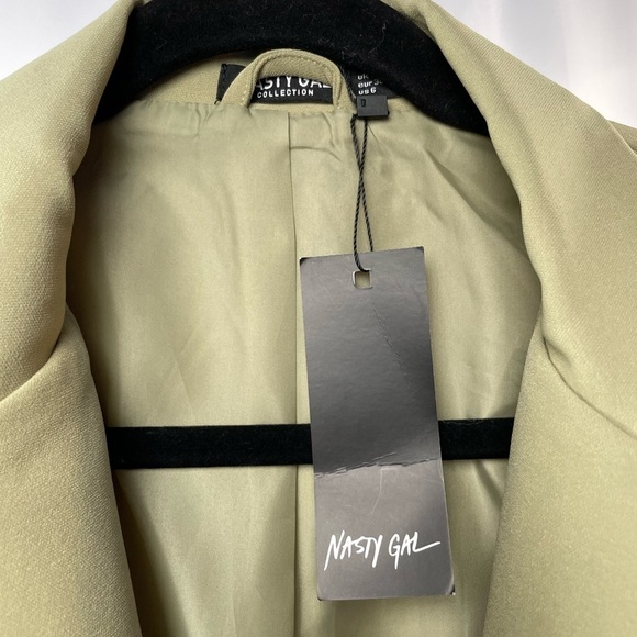 NWT Nasty Gal Oversized Single Breasted Blazer in Sage Size 6 - Picture 6 of 10